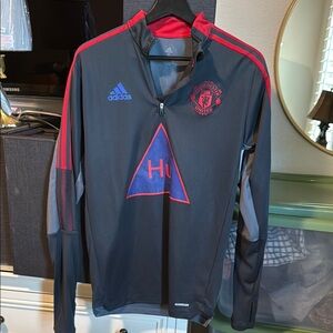 Adidas Manchester United Black and Red Training Top